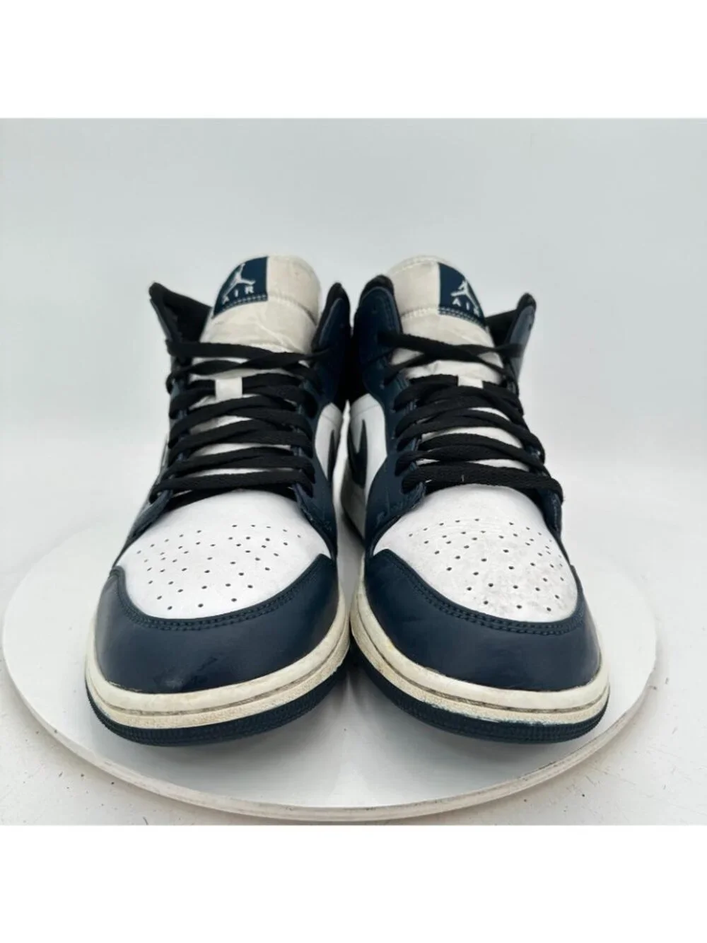 Nike Air Jordan 1 Mid Men Size 11.5 554724-411 Armory Navy White Shoes